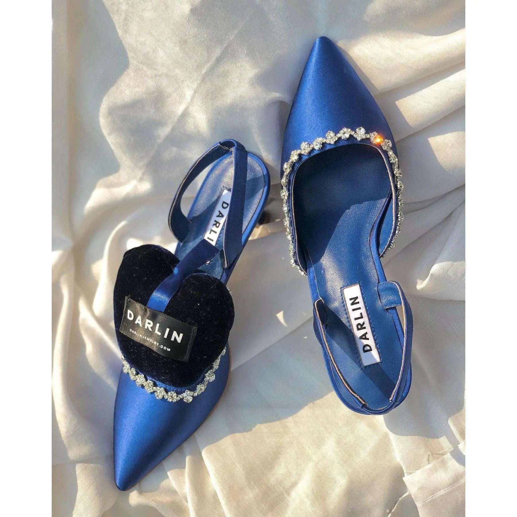 2 INCHES BLUE SLINGBACK HEEL - DARLIN