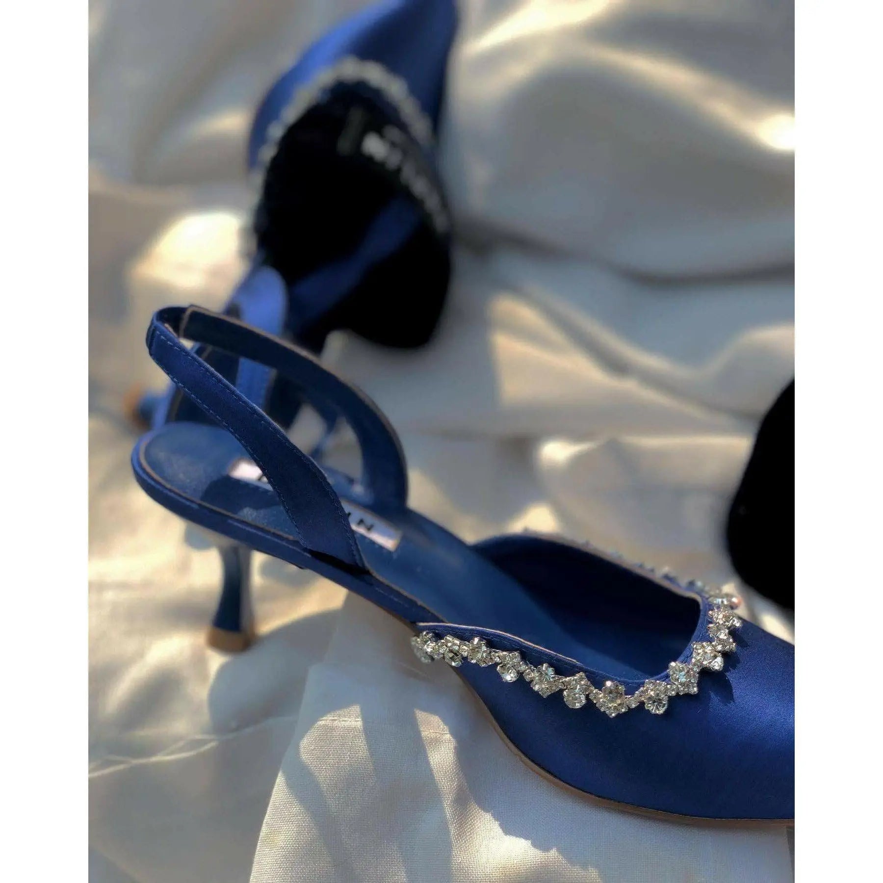 2 INCHES BLUE SLINGBACK HEEL - DARLIN