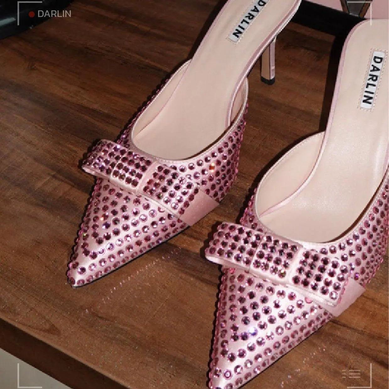 Pink crystal bow - DARLIN